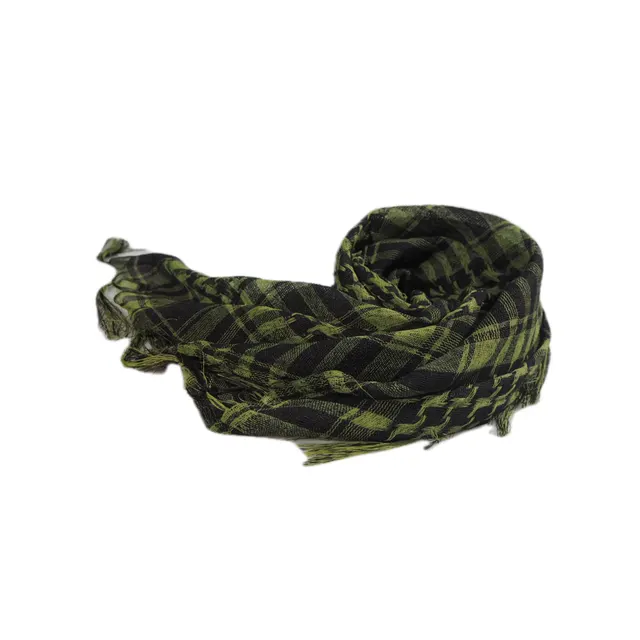 Network Silk Houndstooth Square Keffiyeh Military Fans Tactical Tassel Desert Scarf Army Green - Shop at LoveMi