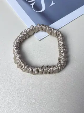 Silk Little Hair Ring Silk Satin Large Intestine Ring Does Not Hurt Traceless Hair Rope - Champagne