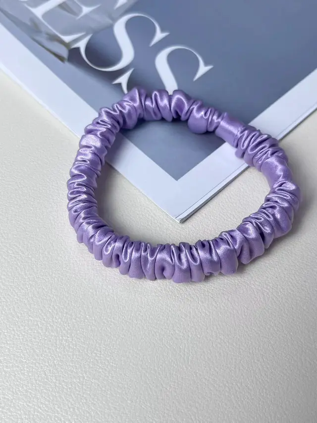 Silk Little Hair Ring Silk Satin Large Intestine Ring Does Not Hurt Traceless Hair Rope Light Purple - Shop at LoveMi