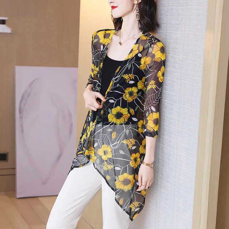 Women's Minimalist Mesh Seven Quarter Sleeve Sunscreen Jacket 4005 Color - Shop at LoveMi