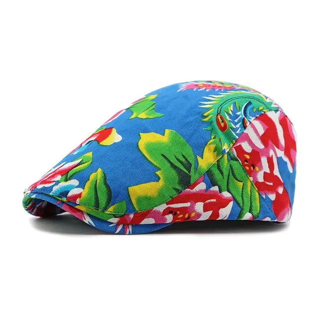 Northeast Fabric Hat Female British Retro Beret Personalized Ethnic Style Blue - Shop at LoveMi