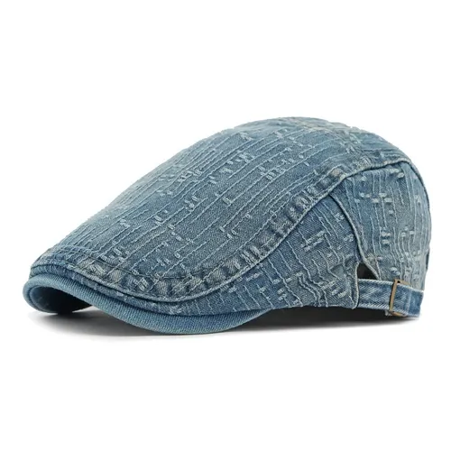 Korean Style Fashion Wash Denim Hat Lady Literature Retro Beret Cotton Smalt - Shop at LoveMi