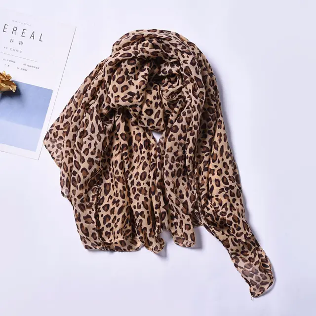 Women's Minimalist Classic Fashion Leopard Print Scarf Deep Coffee Leopard Print - Shop at LoveMi