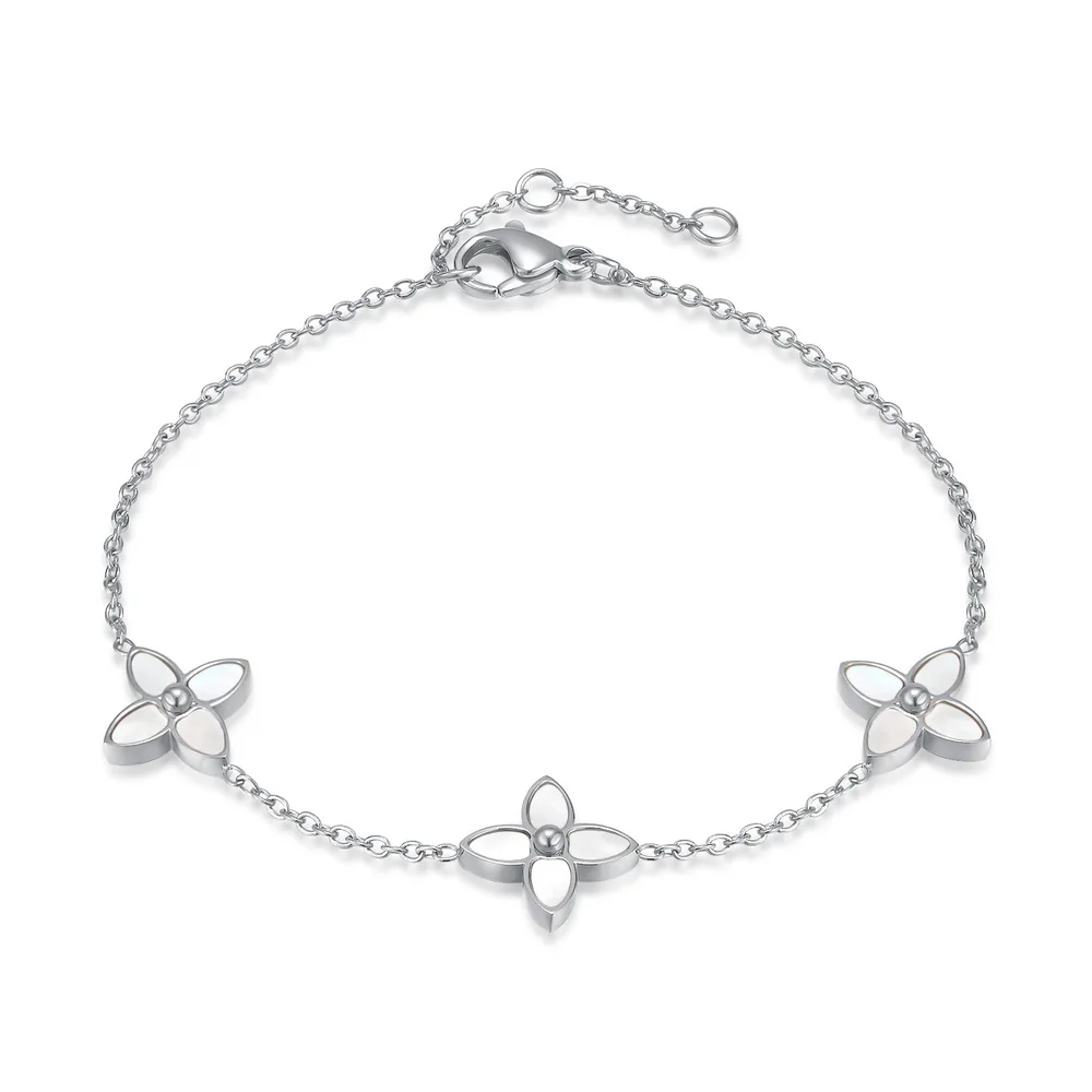 Special-interest Design All-match Clover All-match Bracelet Women - Steel Color - View 1