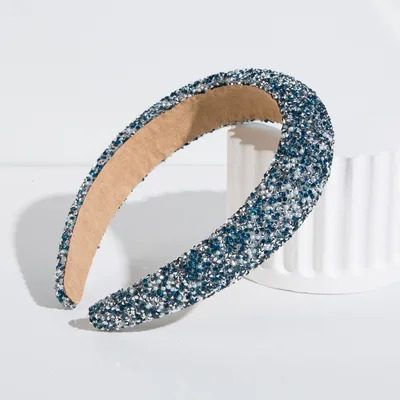 Affordable Luxury Fashion Full Diamond Pearl Headband Blue - Shop at LoveMi