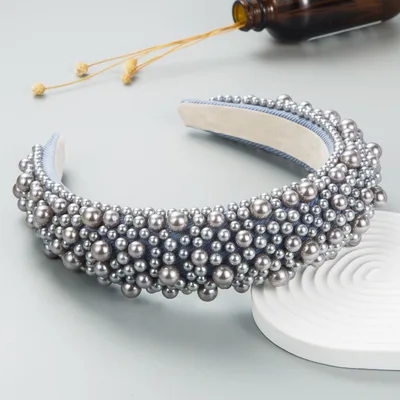 Baroque Sponge Pearl Hair Accessories Gray - Shop at LoveMi