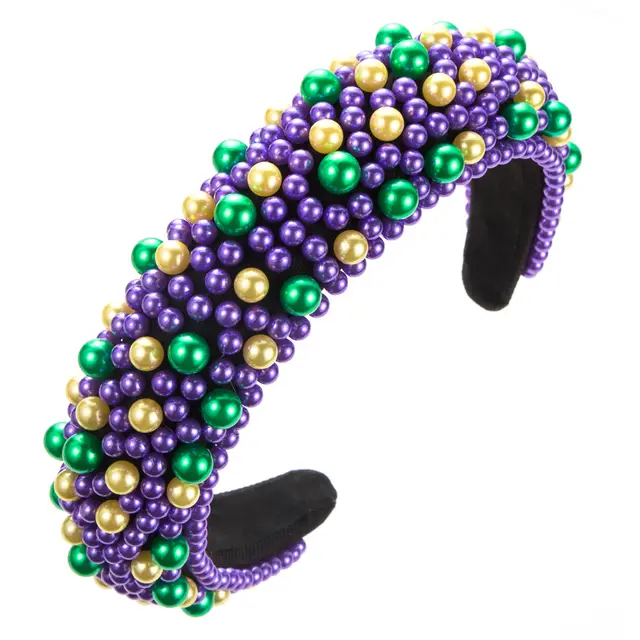 Baroque Sponge Pearl Hair Accessories Purple, Green And Yellow - Shop at LoveMi