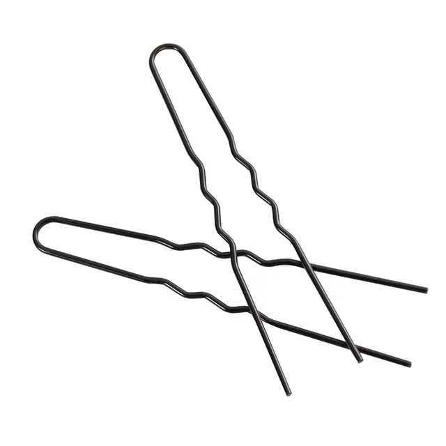 DIY Hair Accessories Material Retro Wave U shaped Variety Two Teeth Hairpin 73Mm Electrophoresis Black - Shop at LoveMi