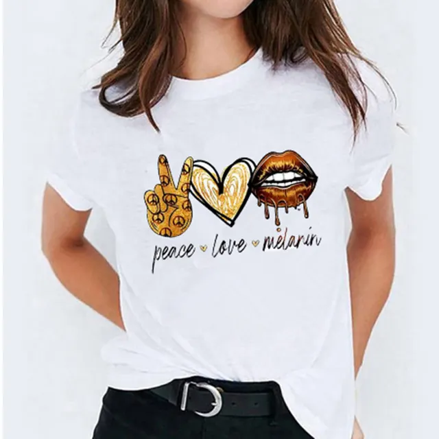 Lip Plus Size Casual Fashion Trends Loose Short Sleeve Women Color 4961 - Shop at LoveMi