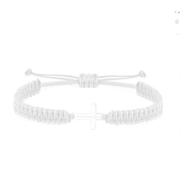 Simple And Fashionable Woven Rope Bracelet Cross White - Shop at LoveMi