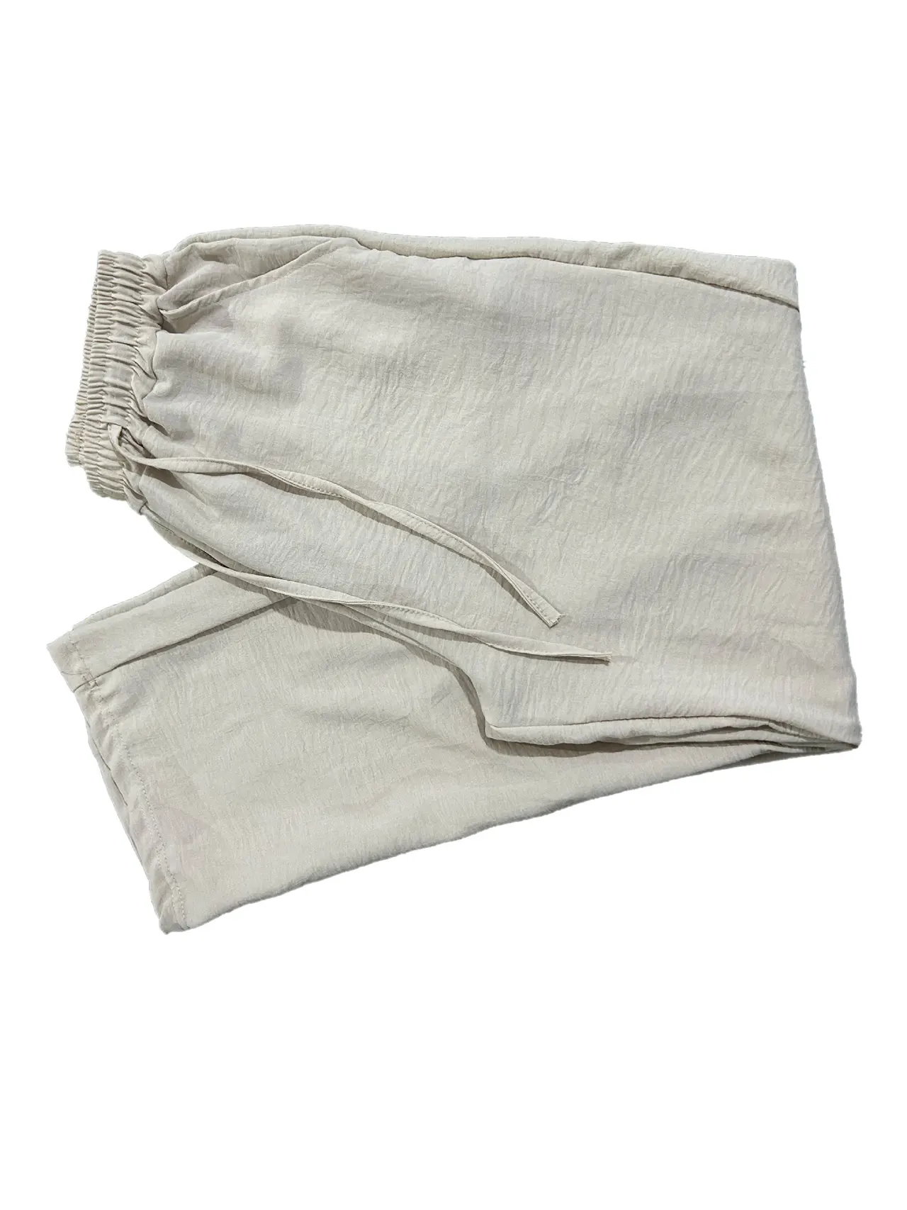 Women's Casual Cotton And Linen Pants - Ivory White