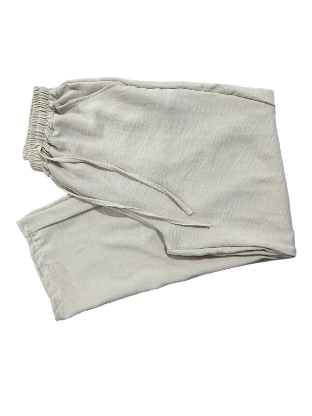 Women's Casual Cotton And Linen Pants Ivory White - Shop at LoveMi