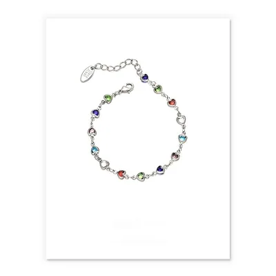 Brass Plated 18K Real Goldwhite Gold Color Ins Fashion Special interest Summer Candy Color Glass Heart Bracelet Necklace Small White Gold Bracelet - Shop at LoveMi