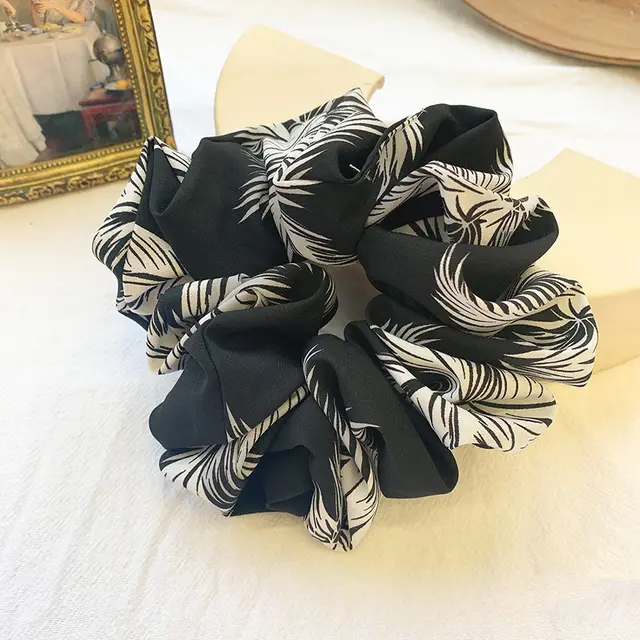 Women's Retro Minority Floral Hair Rope Leaves Black - Shop at LoveMi