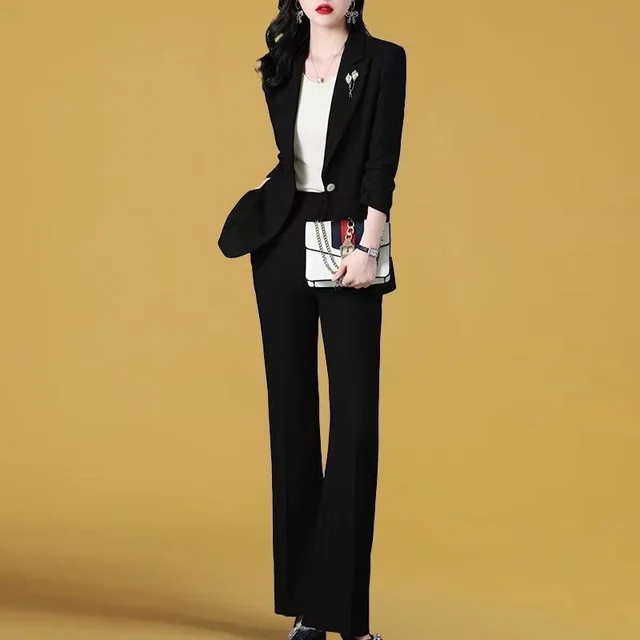 Business Suit Fashion Temperament Reduction Two piece Set Black Suit - Shop at LoveMi