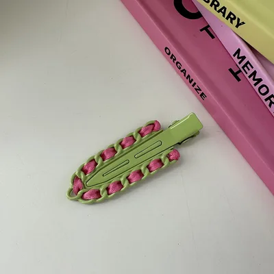 Dopamine Hair Accessories Y2g Barrettes Metal Traceless Clip Color Advanced Sense Small Hairpin Bang Side Clip Headdress Green - Shop at LoveMi