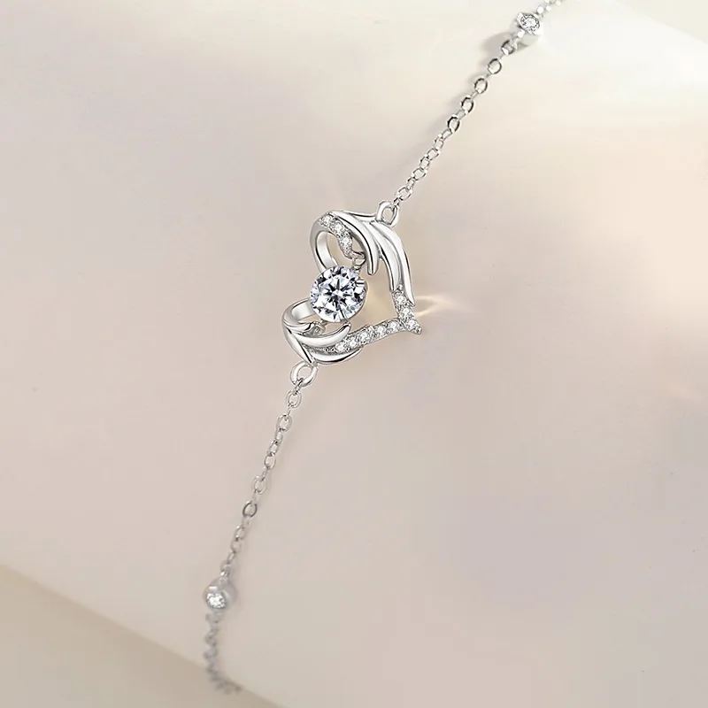 Original Design Guardian Wing Bracelet Women's Sterling Silver White Gold Color - Shop at LoveMi