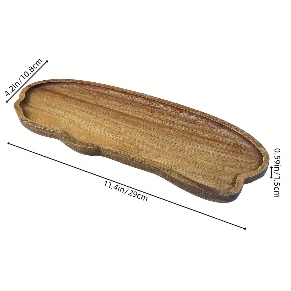 Creative And Minimalist Home Irregular Lovewood Tray - Camel
