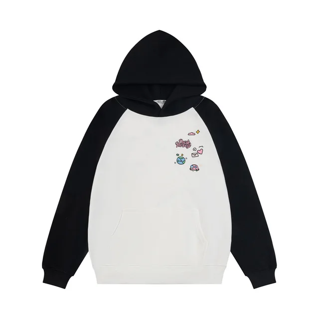 Cartoon Pattern Printed Hooded Bathroom Black And White - Shop at LoveMi