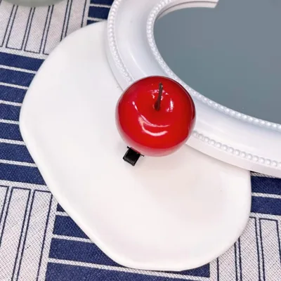 Korean Summer Emulational Fruit Orange Food Barrettes Red Apple Barrettes - Shop at LoveMi