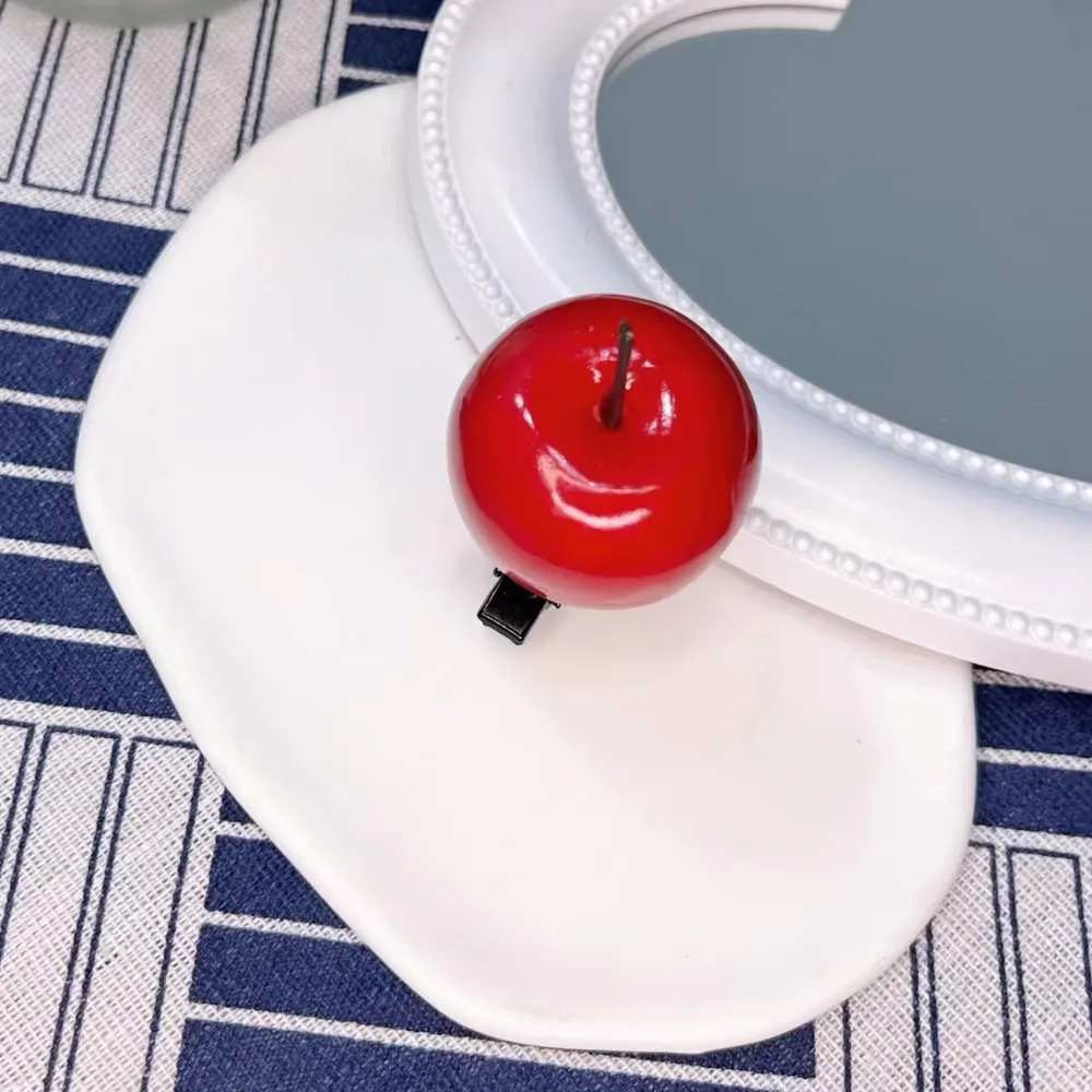 Korean Summer Emulational Fruit Orange Food Barrettes Red Apple Barrettes - Shop at LoveMi