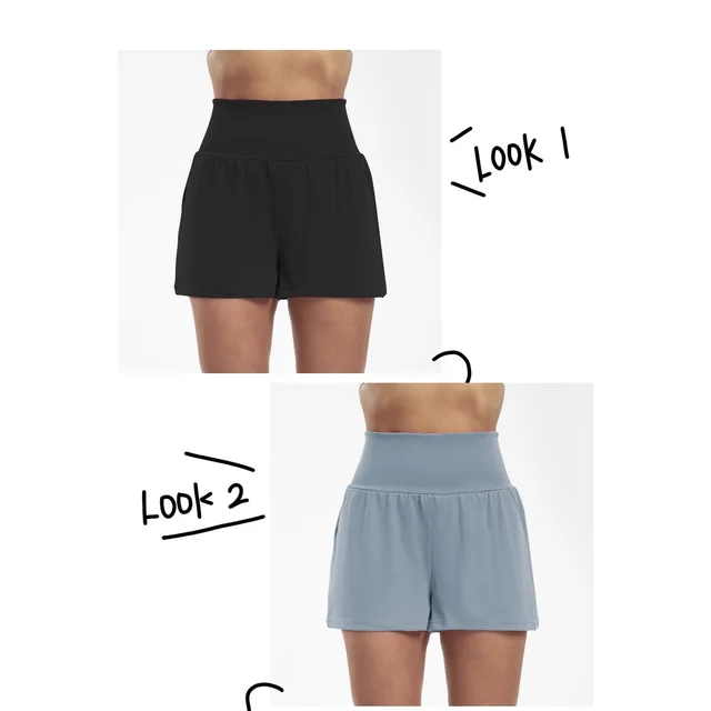 Women's High Top Sports Breathable Quick drying Yoga Shorts Black Grey - Shop at LoveMi