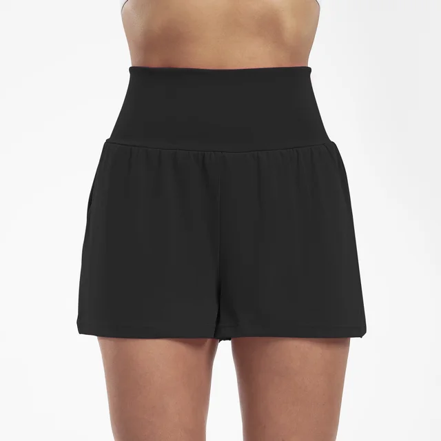 Women's High Top Sports Breathable Quick drying Yoga Shorts Black - Shop at LoveMi