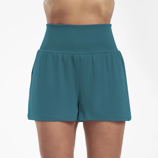 Women's High Top Sports Breathable Quick drying Yoga Shorts Sea Blue - Shop at LoveMi