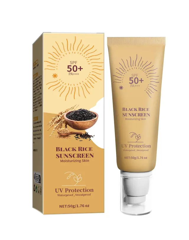 Black Rice Moisturizing Cream UV Isolation Sunscreen Cream Beige 50G - Shop at LoveMi