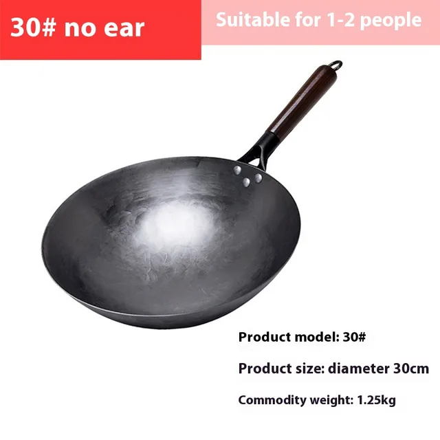 Non coated Handmade Non stick Frying Pan With Wooden Handle Rivet - Shop at LoveMi
