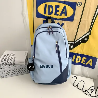 Casual Backpack Good looking Schoolbag College Women's Simple All match College Style Blue - Shop at LoveMi