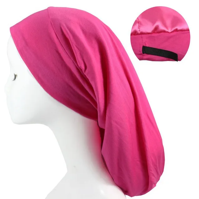 Women's Satin Satin Lined Adjustable Long Nightcap Rose Red - Shop at LoveMi