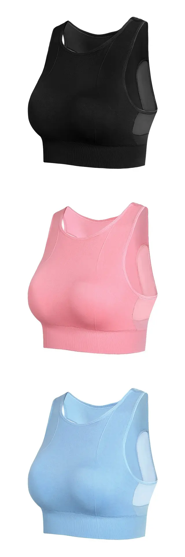 No Underwire Mesh Beauty Back Double decker Sports Bra Suit A - Shop at LoveMi