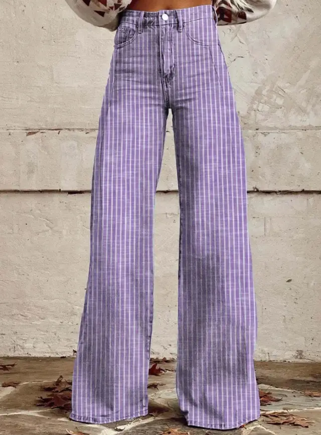 Women's Casual Pants Thin Imitation Jeans Wide Leg Ttw1 - Shop at LoveMi