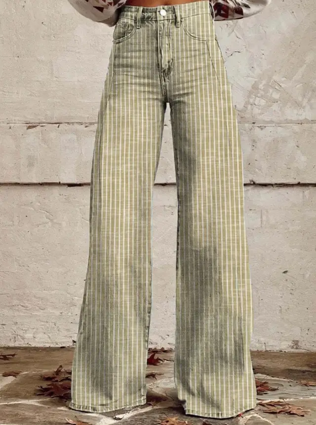 Women's Casual Pants Thin Imitation Jeans Wide Leg Ttw3 - Shop at LoveMi