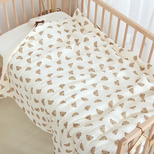 Class A Baby Soybean Fiber Gauze Quilted Comforter Cute Bear Head Quilted - Shop at LoveMi