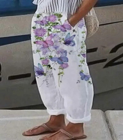 No Belt Loose Wide leg Pants No 7 5Xl - Shop at LoveMi