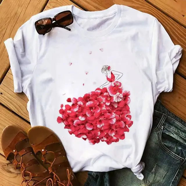 Super Popular Fashion Petal Skirt Girl Printed T shirt C1 - Shop at LoveMi