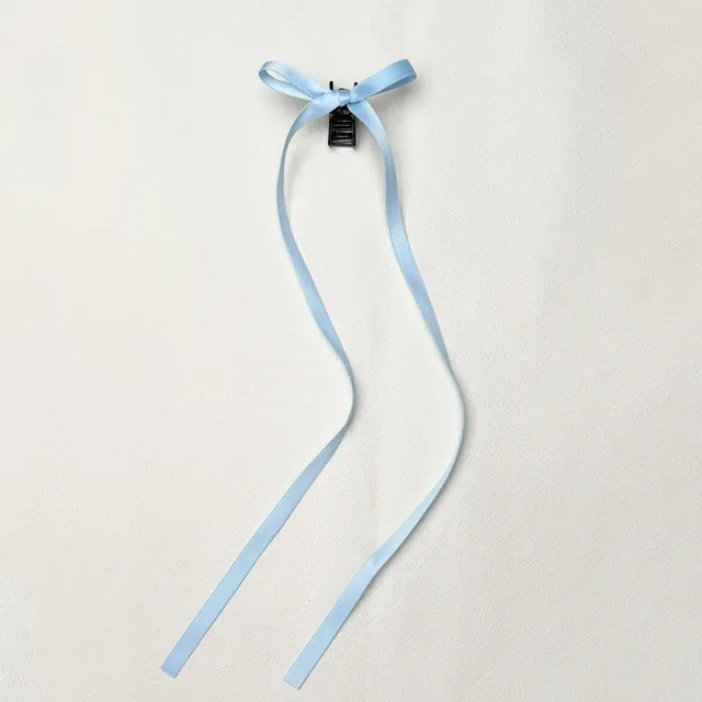 36cm Ribbon Long Polyester Cotton Bow Claw Clip Polyester Cotton Milky White - Shop at LoveMi