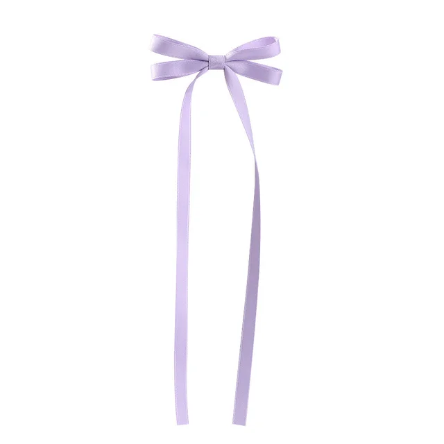 Bow Braided Hair Ribbon Tie up Hair Tie Double Ponytail Duckbill Clip Purple - Shop at LoveMi