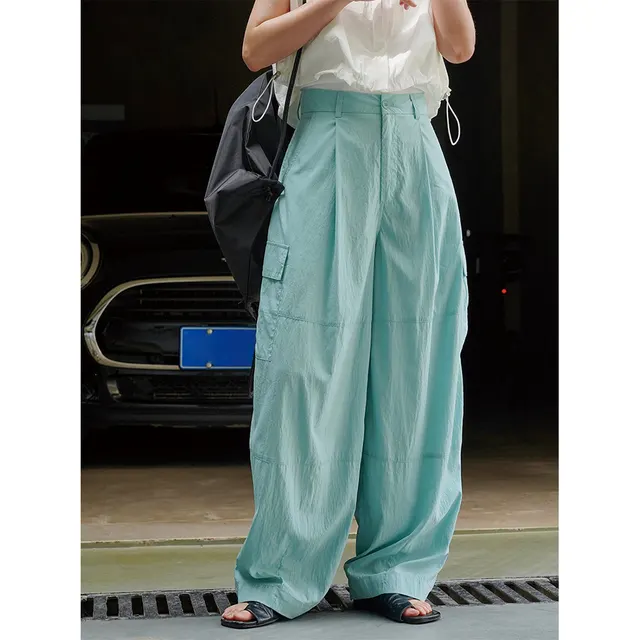 Japanese Street Fashionable Cool Wide leg Overalls Azure - Shop at LoveMi