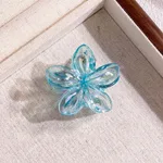 Mini 4CM Plumeria Rubra Grip Electroplated AB Color Bauhinia Barrettes - Blue