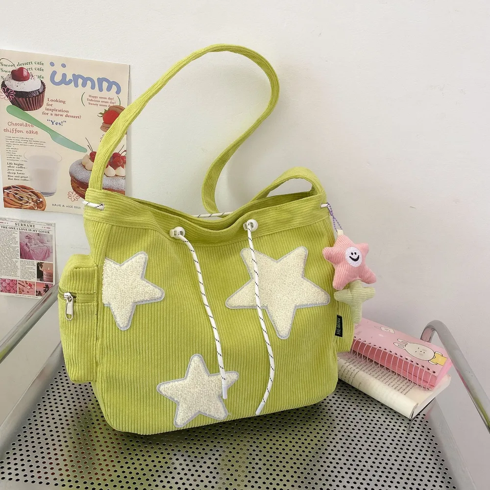 Crossbody Cute Student Tote Bag Lime Color Single Bag Without - Shop at LoveMi