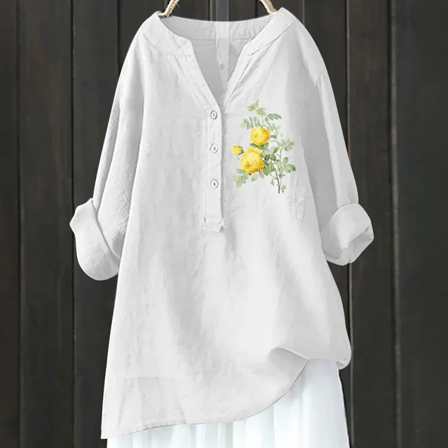Bamboo Linen Comfort Printing Fashionable All match Shirt Xl240533Hcy32 - Shop at LoveMi
