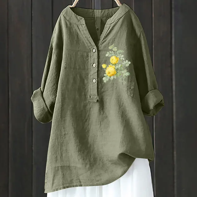 Bamboo Linen Comfort Printing Fashionable All match Shirt Xl240533Hcy37 - Shop at LoveMi