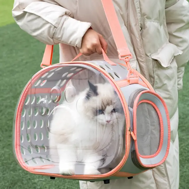 Pet Cat Transparent Bag Space Capsule Backpack Pink - Shop at LoveMi