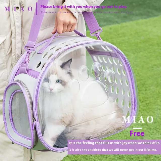 Pet Cat Transparent Bag Space Capsule Backpack Violet - Shop at LoveMi