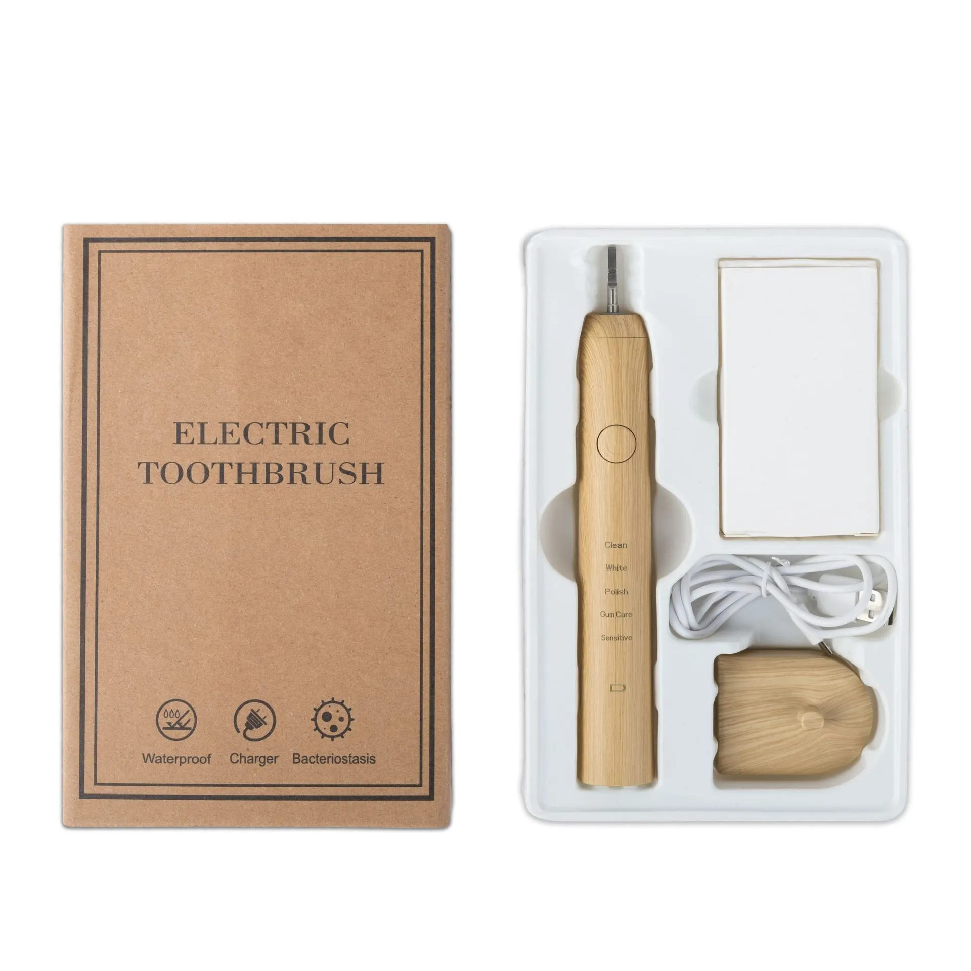Bamboo Magnetic Levitation Environmentally Friendly Soft Bristled Electric Toothbrush - Standard 2 Pieces Bruch Head