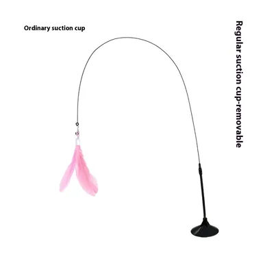Cat Teaser With Bell Long Brush Holder Suction Cup Self Hi Bite resistant Feather Regular Sucker Powder - Shop at LoveMi