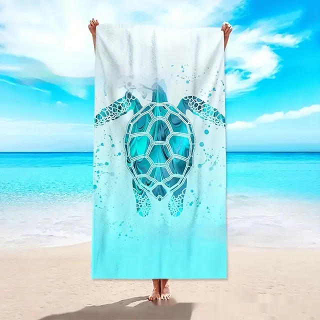 Turtle Pattern Cross border Marine Life Dolphin Conch Blue Tropical Fish Beach Towel Al221012229 - Shop at LoveMi